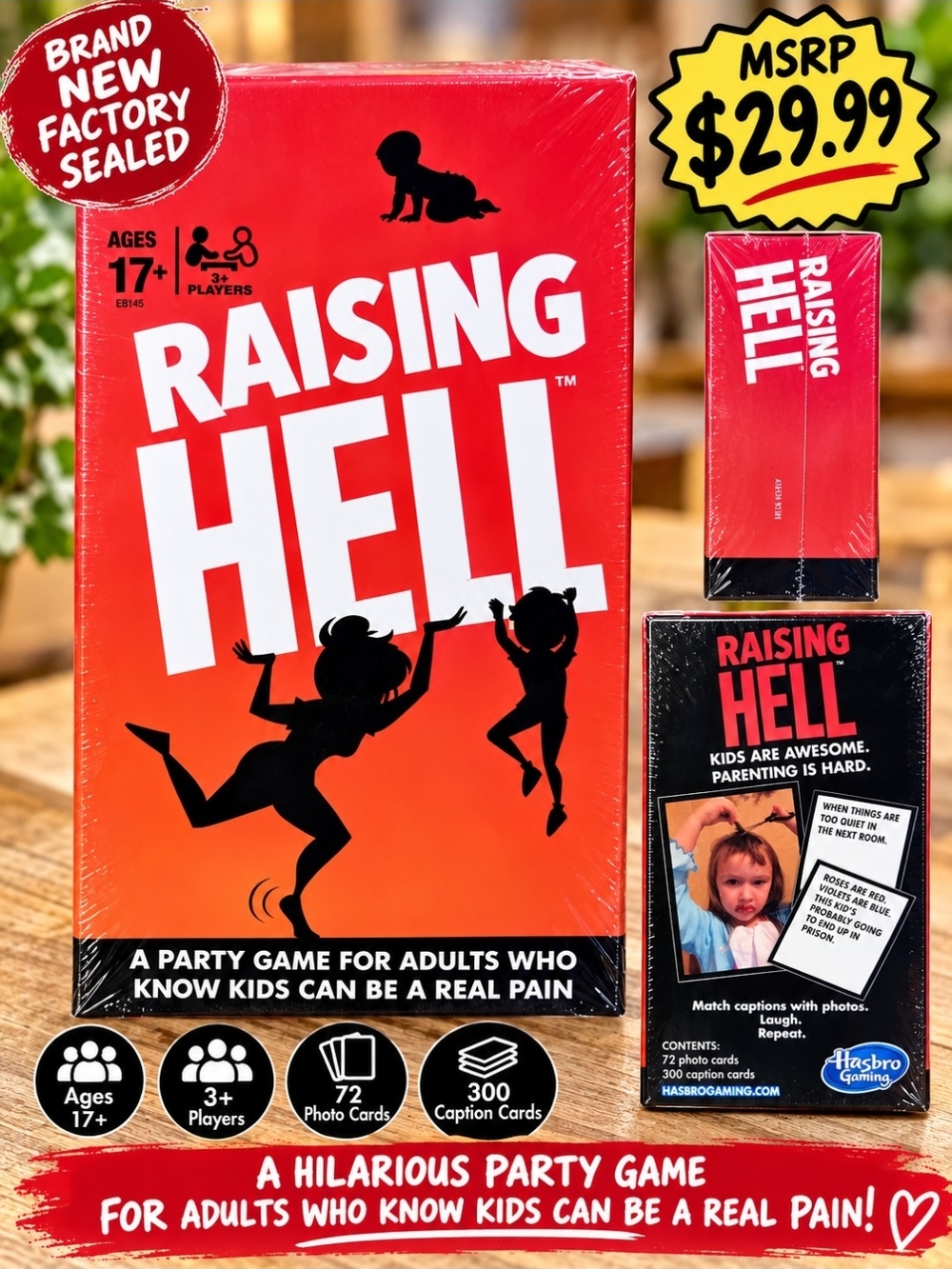 Hasbro Raising Hell Party Game - Ages 17+